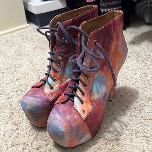 Blackmilk X Jeffrey Campbell galaxy rainbow shoes